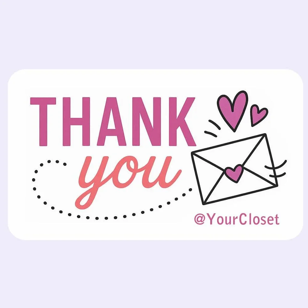 60 NEW! Happy Mail Thank You Cards